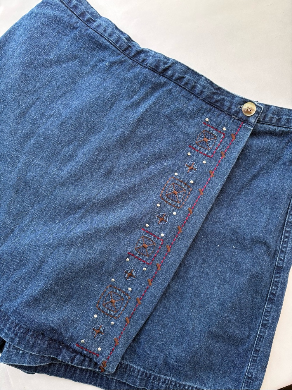 Vintage White Stag Denim Skort Size 14
